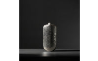 Aluminum Vase Ribbed Silver Vase Abstract Flower Holder for Decorators, Entryway, Hotel