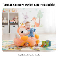 Anti-Rollover Design creatureShaped Sitting Coach Spinal Support Soft Fabric Creature Learning Chair Sit-up Training Aid Baby Floor Seat Removable and Washable for Infants, Toddlers, New Moms, Nursery, Playtime, Indoors, Living Room