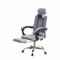 360-Degree Swivel Ergonomic Reclining Chair with Footrest High-Back Design Ergonomic Recliner with Footrest Support Office Furniture Adjustable Headrest for Students, Gamers, Telecommuting Workers, Dormitory, Gaming, Study Room, Bedroom