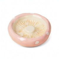 Easy to Clean Ceramic Bowl with Fungus Design Cute Hamster Bowl Gnaw-resistantResistant Food Dish Flat for Hamsters