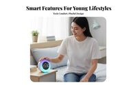 Silent Operation Digital Clock Night Light Snooze Function Bedside Music Clock Large Screen Display for Children, Teens, Dormitory, Desk