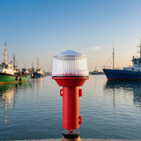 LED Marine Beacon Light High Visibility Solar Powered Boat Light Long Battery Sun-Powered Fishing Net Marker for Boaters, Fishermen, Boating