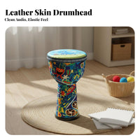 Easy to Use African Djembe Drum Portable Percussion Instrument Rope-Tuned Musical Gear Handmade for Children, Beginners, Musicians, Performances, Band Practice, Home Decoration