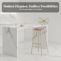 Nordic Design Bow-Back Counter Stool Light Luxury Design Bar Chair Cushioned Seat Household Furniture Built-in Footrest for Homeowners, Business Owners, Entertainers, Reception Area, Kitchen Island, Cafe, Dining Room