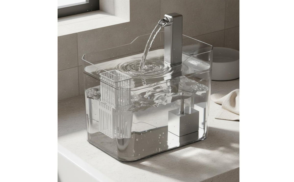 Automatic Cat Water Dispenser Multi-Layer Filtration Automatic Pet Water Dispenser Large 1.5L Capacity Electric Pet Waterer for Cats, Small Pets