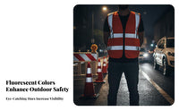 Reflective Vest Lightweight High Visibility Work Vest Sturdy Secure Workwear for Cyclists, Warehouse Bi Biking, Warehouses, Factories