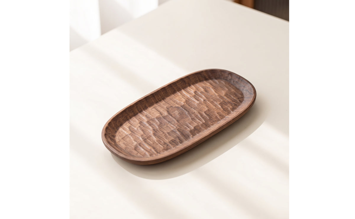 Spill Resistant Tea Serving Board Hammeredsurfacewood Tea Serving Board Elongated