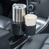 Car Cup Holder Adjustable Height Two-Holder Adapter Expandable Organizer for Commuters