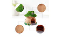 Fungi House Hideaway Freshwater-Safe Fungi House Ornament Aquarium Shelter with Moss Roof Non Textured for Shrimp