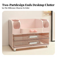 Large Capacity Cosmetic Organizer with Drawers Compartmentalized Design Makeup Holder No Assembly Required Tabletop Storage for Dermatological Care Enthusiasts, Students, Gift Givers, Dressing Table, Bedroom, Bathroom Countertop, Dorm Room
