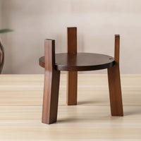 Jar Stand Rustic Wooden Stand Round Furniture for Dining Table