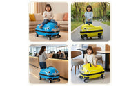 Hard-Shell Sit-on Suitcase Glossy Car Suitcase Fun Sit-on Luggage Smooth-Rolling for Travel, Airport