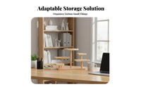 Multi-Level Desk Organizer Stable Structure Staggered Platform for Bedroom
