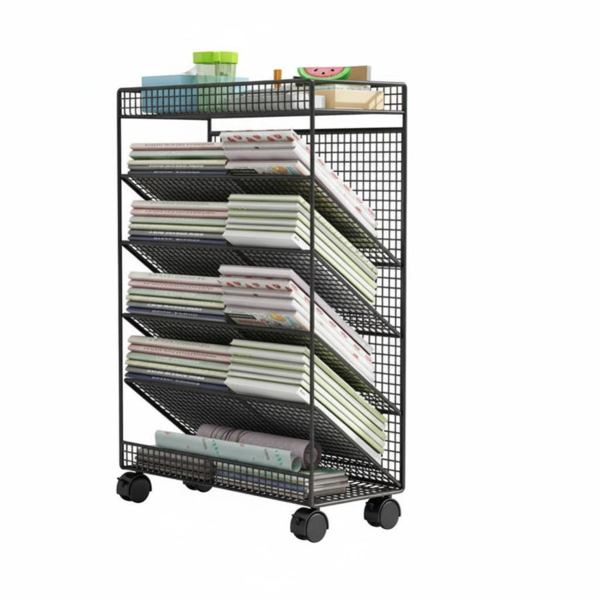 Space-Saving Under Desk Storage Rack Large Capacity Multi-Layer Book Organizer Installation-No-Installation Mobile Bookshelf Easy Assembly for Students, Office Workers, Dormitory, Classroom, Dorm Room, Study