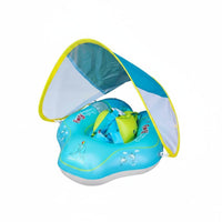 Baby Swim Buoyant Device with Canopy Foldable Young Child Swim Loop Long-Lasting