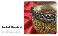Cowhide Drumhead Lion Dance Drum Traditional Design Chinese Lion Dance Drum Long-Lasting Percussion Instrument Handmade for Beginners, Cultural Performers, Practice Sessions, Stage Performances, Holiday Celebrations, Music Class