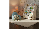 Child-Friendly Height Toddler Bookshelf Organizer Safe Rounded Edges Toddler Book and Toy Organizer Anti-Tip Design Multi-Compartment Storage Cabinet Easy Assembly for Toddlers, Playroom