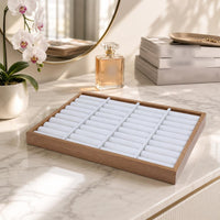 Jewelry Display Tray Padded Cushioned Jewelry Tray Accessory Storage Wood-Grain Slim