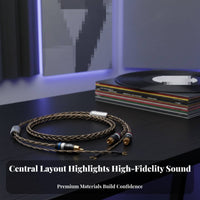 Turntable Tonearm Cable Shiny-Plated LP Vinyl Player Audio Cable