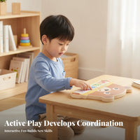 Musical Note Graphics Small Piano Keyboard animal-Shaped Wooden Piano Educational Music Toy Animal Illustrations