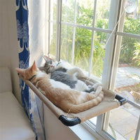 Window Cat Bed with Suction Cup Cat Seat, Foldable PP Material Frame and Textile Pet Perch, Indoor Hammock for Sunbathing and Relaxation Area