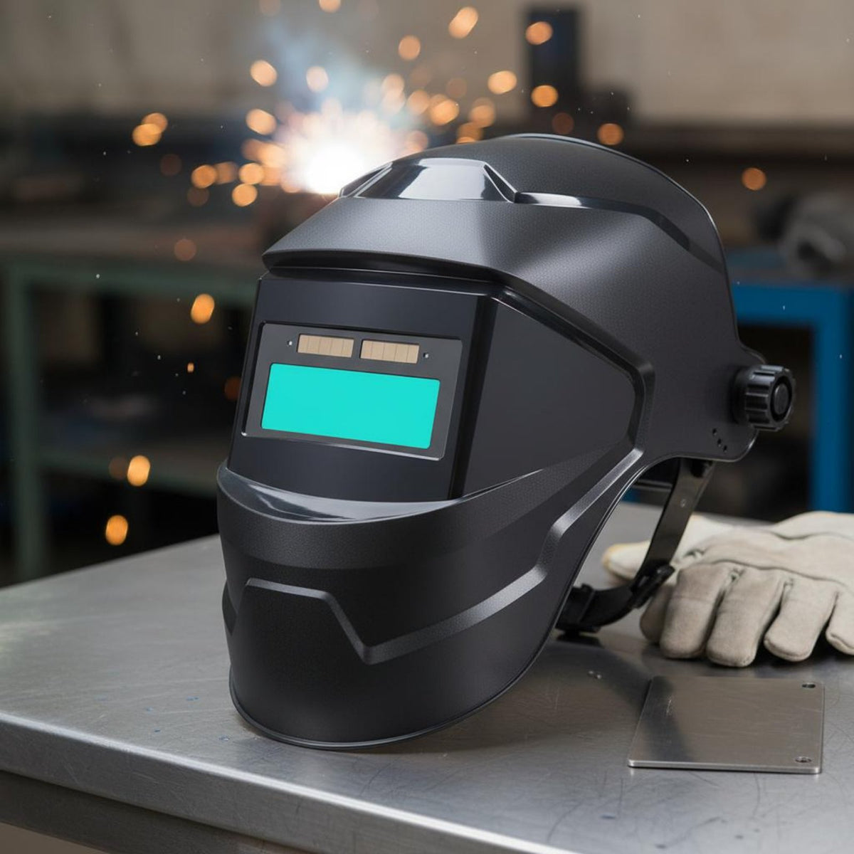Auto Darkening Metal Joining Helmet Lightweight Full Face Metal Joining Guard Solar Powered Welder Helmet Retardant