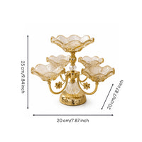 Fruit Bowl with Metal Stand Decorative Dish Clear for Dining Table, Hosts