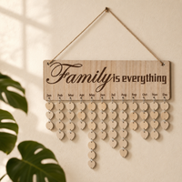 Valentine's Day Wooden Calendar Plaque Hanging Ornament Birthday Party Couple Decoration Commemorative Reminder Board