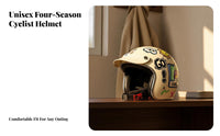 Retro 3/4 Helmet Unisex Vintage Design All Season Guarding Headwear for Men, Street Biking, Road Trips, Outdoor Activities