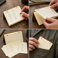 A6 Hardcover Loose-Leaf Notebook for English Vocabulary & Sketching, Portable & Detachable