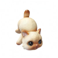 Clinging Pose Hanging Cat Figurine Raised Tail Cat Planter Hugger Textured Flower Pot Edge Ornament Resin for Flowerpots, Aquarium Tanks, Gardens, Courtyards