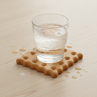 Creative Biscuit Wood Coasters for Mugs and Cups, Heat-Insulating Drink Mats