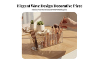 Water wave Brush holder Minimalist Design Multicompartment Brush holder adaptable for Desk