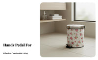Foot Pedal Trash Can Hands Foot Pedal Garbage Bin Easy to Clean Lidded Step Bin for Hotel Office Workers, Living Room, Bedroom, Washroom