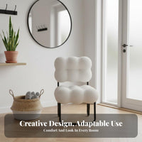 Nordic Aesthetic CumulusShaped Pouf Cream look Low Stool Multi-Functional Accent Furniture adaptable Use for Home Decorators, Young Adults, Women, Entryway, Bedroom, Living Room
