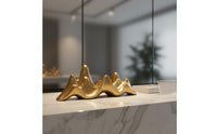 Abstract Mountain Peak Ornament Sleek Design Golden Mountain Range Sculpture Elegant Accent Piece Study Accessory for Office, Tea Room