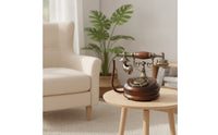 Antique Style Telephone Wood-Finish Vintage Telephone Retro Phone Corded Old-Fashioned Phone Decorative for Decorators, Study