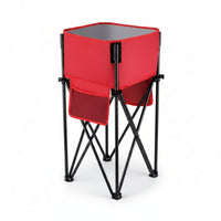 Portable Foldable Storage Rack Metal Frame Textile Storage Bin Open Top Bin Shelf Organizer Cylindrical for Outdoor