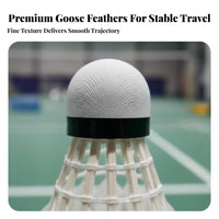 Long-Lasting Goose Feather Shuttlecock Stable Flight Feather Shuttlecock Great Stability for Athletes, Sports Enthusiasts, Outdoor, Exercise