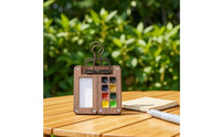 Watercolor Palette with Binder Clip Small Watercolor Palette with Clip Wooden Paint Box for Journalers
