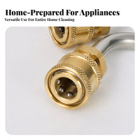 3 Pieces 1/4 Quick-Connect Pressure Washer Extension Rod Kit Cylindrical Body Curved Spray Wand for Appliance Washing