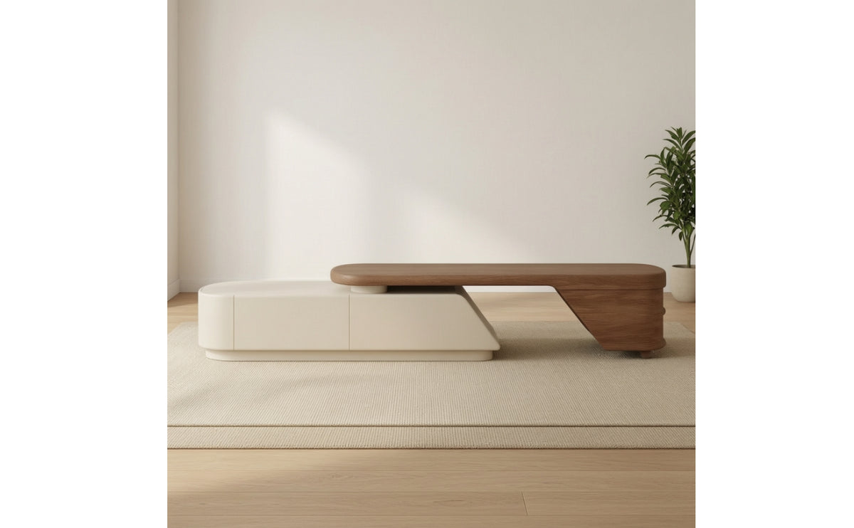 TV Cabinet Extendable TV Cabinet with Storage Low-Profile Media Console for Living Room, Small Apartments