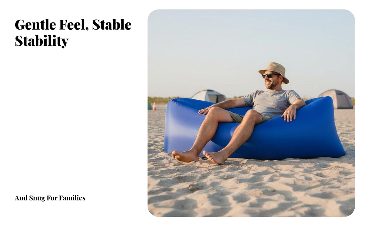 No Pump Needed Wind-Filled Couch Lightweight Wind-Filled Lounger Quick Setup Air Sofa Includes Carry Bag for Beachattendeesers, Festival-Attendeesers, Camping, Beach, Music Festivals, Picnics