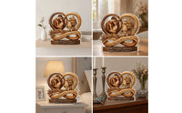Anniversary Plaque with Base Timeless Heart Plaque with Base High-Gloss Decor for Couples, Wedding, Mantel, Shelf