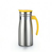 Heat and Cold Retention Stainless Steel Carafe Long-Lasting Water Jug with Lid Rust-Resistant Insulated Pitcher Easy to Clean for Hosts, Bar