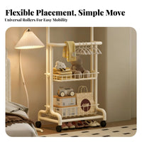 Child-Friendly Height childs' Mobile Clothes Rack Large Capacity Toddler Dress-up Station Rounded Corners children's Furniture Sturdy Construction for Toddlers, Babies, Parents, Nursery, Playroom, Bedroom