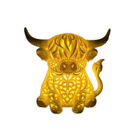 Adorable Highland Cow Lamp Sculptural Highland Cow Night Light Ambient 3D Animal Lamp Mood for Teens, Bedroom, Nursery