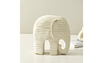 Elephant Figurine Ribbed Elephant Statue Modern Decor for Living Room