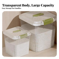 Moisture-Proof Rice Storage Bin Large Capacity Airtight Rice Container Transparent Body for Bakers
