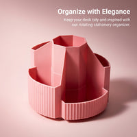 Desk Organizer with 5 Tier Rotating Compartments, Pencil Holder for School Supplies, Desktop Storage Stationery